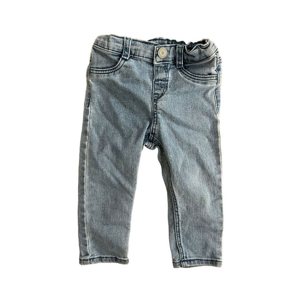 H&M Baby Flat Front Elastic Waist Slim Fit Skinny Jeans Light Wash Size 12M Blue